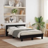 VidaXL Cadru de pat Stejar negru 140 x 190 cm Lemn compozit