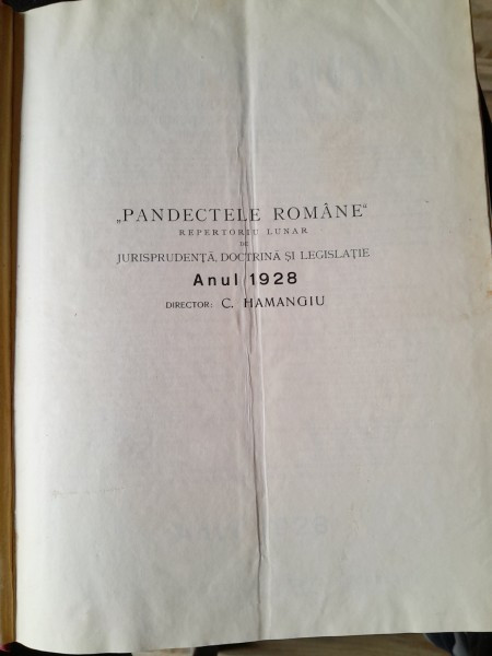 PANDECTELE ROMANE - 1928 - C. HAMANGIU