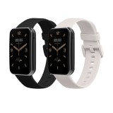 Set 2 Curele Kwmobile pentru Xiaomi Mi Band 7 Pro, Negru/Alb, Silicon, KWM0000176Z009C
