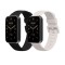 Set 2 Curele Kwmobile pentru Xiaomi Mi Band 7 Pro, Negru/Alb, Silicon, KWM0000176Z009C