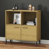 VidaXL Bibliotecă cu picioare metalice OSLO, maro, 90x35x90,5 cm, lemn