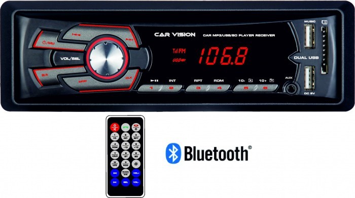 Radio MP3 Player auto Bluetooth, dual USB, SD, Aux In, Telecomanda, 4x50W, iesire RCA CarVision RU-002BT