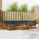 Cumpara ieftin Set de canapele de exterior 7 buc. 6-Locuri Natural si Antracit