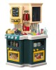 Bucatarie pentru copii WePro Store, circuit de apa real, cuptor si plita, sunete si lumini, accesorizata complet, Verde, 3 ani +