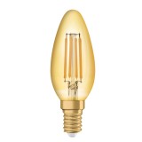 Bec LED decorativ Osram Vintage 1906 Fil Gold clasic B35 E14 4W 410lm lumina calda 2400K