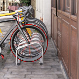 HOMCOM Suport de parcare pentru 4 biciclete din otel, 110x33x27 cm, argintiu