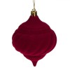 Glob Crăciun Belliare, Bordo, Catifelat cu Dungi, 11cm, Oem