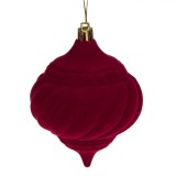 Glob Crăciun Belliare, Bordo, Catifelat cu Dungi, 11cm, Oem