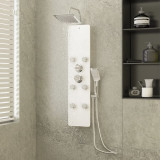 VidaXL Unitate panou de duș, alb, 25x47,5x130 cm, sticlă