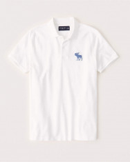 Tricou polo Abercrombie &amp;amp; Fitch alb-mas M-Lichidare stoc!! foto