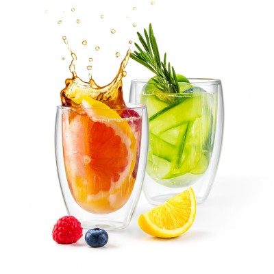 Set 2 cesti termice cu pereti dubli Koken strat protector, din sticla borosilicata, 350 ml, Transparent foto