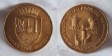 medalia Municipiul GIURGIU &amp; Cetatea Giurgiului - medalie aniversara 600 de ani de atestare, 1395-1995, voievozii Mircea cel Bătr&acirc;n si Mihai Viteazul