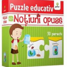 Puzzle educativ: Notiuni opuse