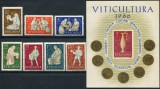 1960 , Lp 511 , LP 512 , Viticultura , serie si colita MNH