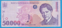 (2) BANCNOTA ROMANIA - 50.000 LEI 1996, PORTRET GEORGE ENESCU foto
