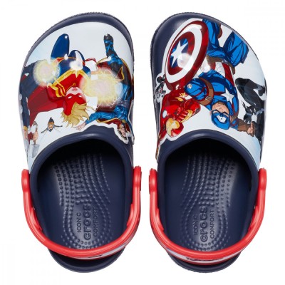 Saboți Crocs Fun Lab Avengers Patch Clog T Albastru - Navy foto