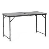 Masa pliabila pentru camping, reglabila pe inaltime, cu suport umbrela, 120 cm