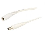 Cablu Alimentare DC Alb 2m 2x0,5mm2 Mufă-Soclu Drept