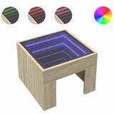 Cumpara ieftin Noptiera cu LED infinity, stejar sonoma, 40x40x30 cm