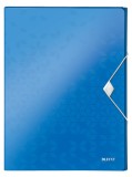 Mapa plastic A4 cu elastic Leitz WOW albastru metalizat