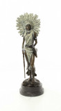 Indianca cu pene- statueta din bronz pe un soclu din marmura BG-44, Nuduri