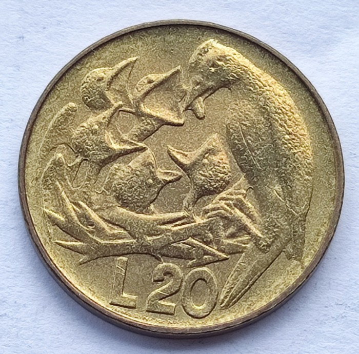 160. Moneda San Marino 20 lire 1975