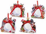 Set 4 ornamente brad Craciun plastic transparent in cutie cadou II &Oslash; 8 cm