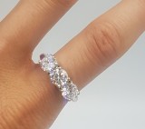 Superb inel vintage din argint si zirconii model elegant, 46 - 56