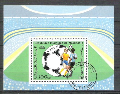 Mauritania 1986 Sport, perf. sheet, used R.016 foto