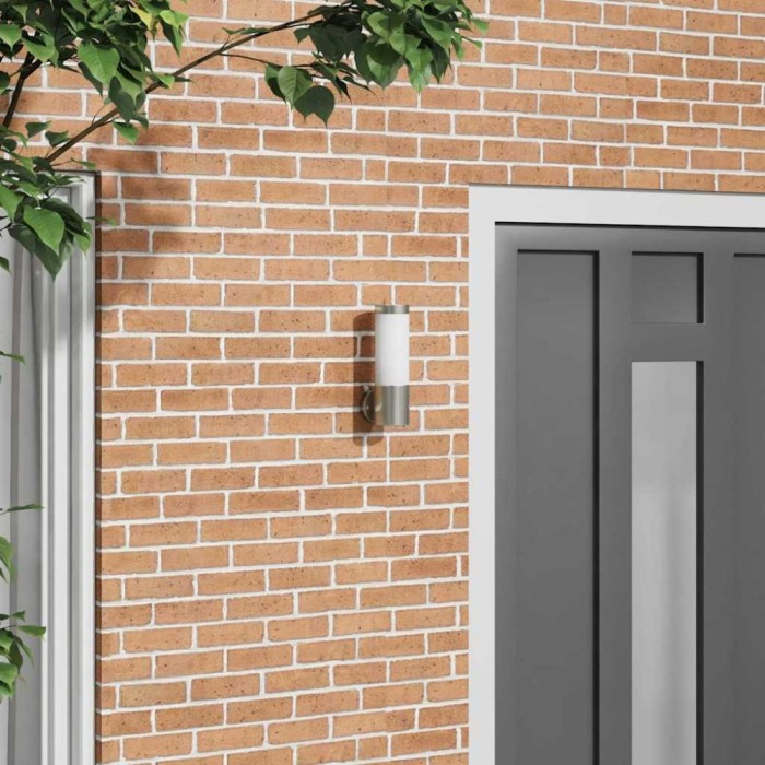 vidaXL Aplică de perete pentru exterior Argintiu 12 x 7.5 x 27 cm