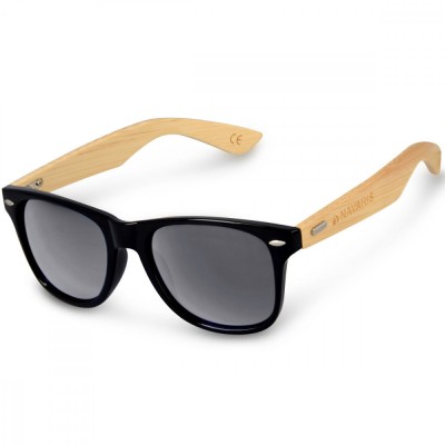 Ochelari de soare unisex Navaris, UV400, Bambus, Gri, 40731.01.47 foto