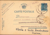 HST Carte poștală Flotila 3 Aviație Bombardament ștampilă Cenzurat Tulcea 1942, Circulata, Printata