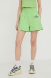 Chiara Ferragni pantaloni scurti din bumbac culoarea verde, neted, high waist