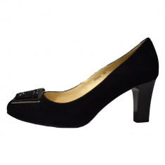 Pantofi dama, din piele naturala, marca Deska, B29304-1, negru , marime: 35 foto