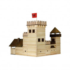 Set constructie arhitectura Castel, 607 piese din lemn, Walachia EduKinder World