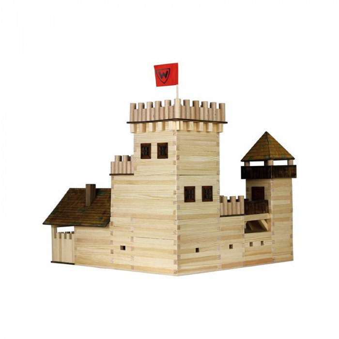 Set constructie arhitectura Castel, 607 piese din lemn, Walachia EduKinder World