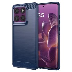 Husa Motorola Edge 60 Pro Techsuit Carbon Silicone, albastru foto