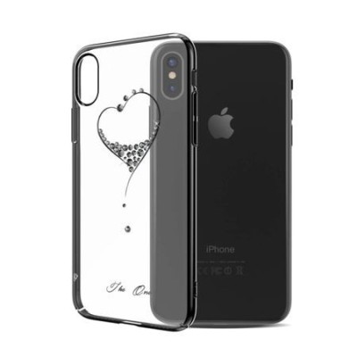 Husa GloMax pentru Apple iPhone X design Cristale Swarovski - Silver foto