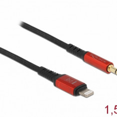 Cablu audio 8 pini Lightning MFI la jack stereo 3.5 mm 3 pini 1.5m, Delock 86587