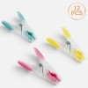 Carlige pentru rufe Softgrip CMCLASS, Set 12 buc, 3 culori, Lungime 8.5 cm, Design Ergonomic