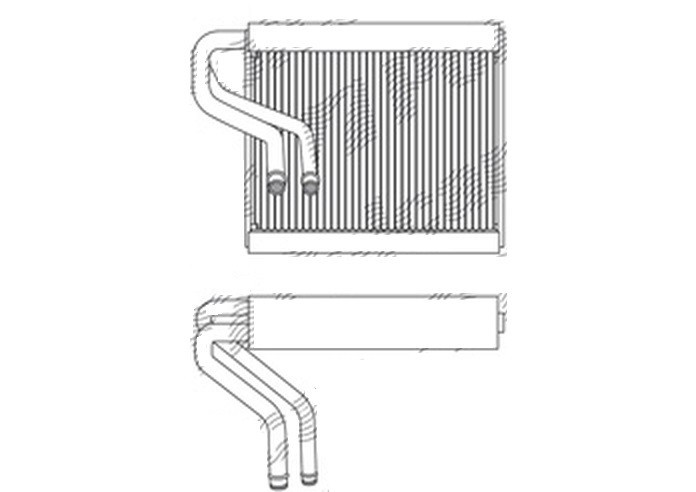 Evaporator aer conditionat Citroen C4 Picasso, 2006-2013 motor 1.6 HDI, 2.0 HDI, diesel; 1.6 THP, 2.0, benzina, full aluminiu brazat, 200x235x38 mm,