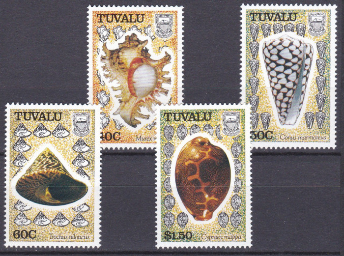 DB1 Fauna Marina Tuvalu 1991 Scoici 4 v. MNH