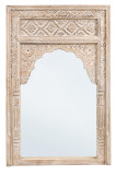 Oglinda decorativa perete lemn natur cu patina alba Nawal 80 cm x 6 cm x 120 cm Elegant DecoLux, Bizzotto