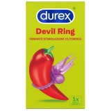 Durex Devil Ring Inel Vibrator Penis, Violet, Stimulare Clitoris, Vibratii Intense