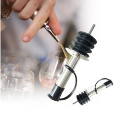 Picurator pentru sticla de vin, model retro, argintiu