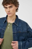 G-Star geacă din denim bărbați, culoarea bleumarin, de tranziție, oversized