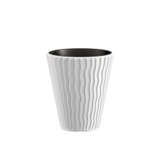 Ghiveci decorativ de flori, rotund, alb, 18/37 L, 39x43.6 cm, Sandy foto
