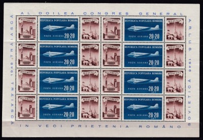 ROMANIA 1948 LP 241a AL DOILEA CONGRES ARLUS IN COALA DE 8 TIMBRE CU VINIETE STARE MNH foto