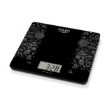 Cantar electronic de bucatarie Adler AD 3171, negru, 10 kg/1 g, afisaj LCD, functie de tarare, sticla calita, compact, baterie inclusa, 1 buc