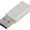 Adaptor OTG USB 3.0 A la USB C Alb 5Gbps 3A